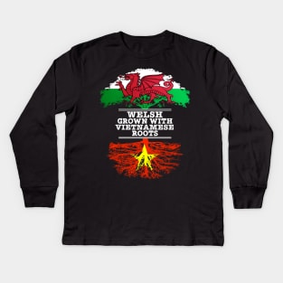 Welsh Grown With Vietnamese Roots - Gift for Vietnamese With Roots From Vietnam Kids Long Sleeve T-Shirt